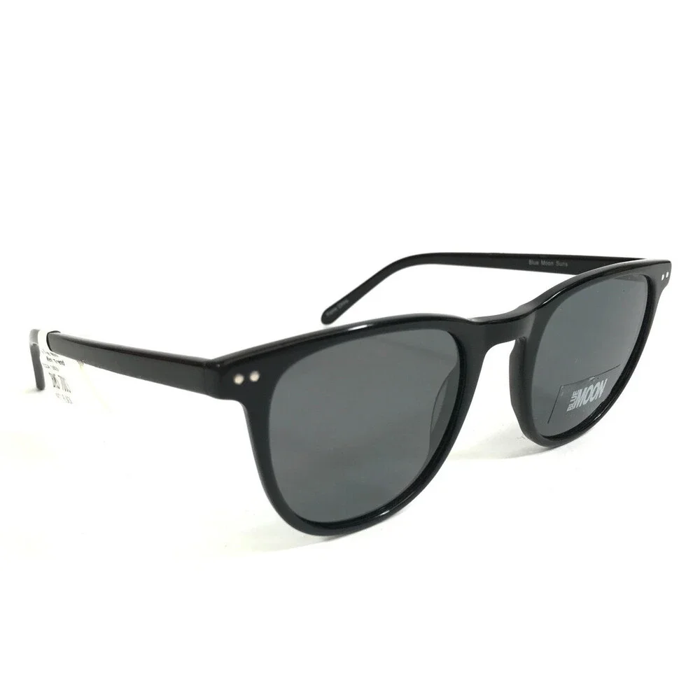 Blue Moon Sunglasses BMS7003 BK Shiny Black Frames w/ Dark Gray Polarized Lenses